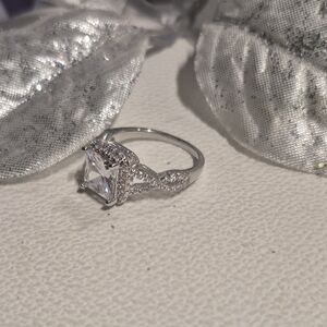 Elegant Silver Filled Ring with Clear Topaz Gemstone